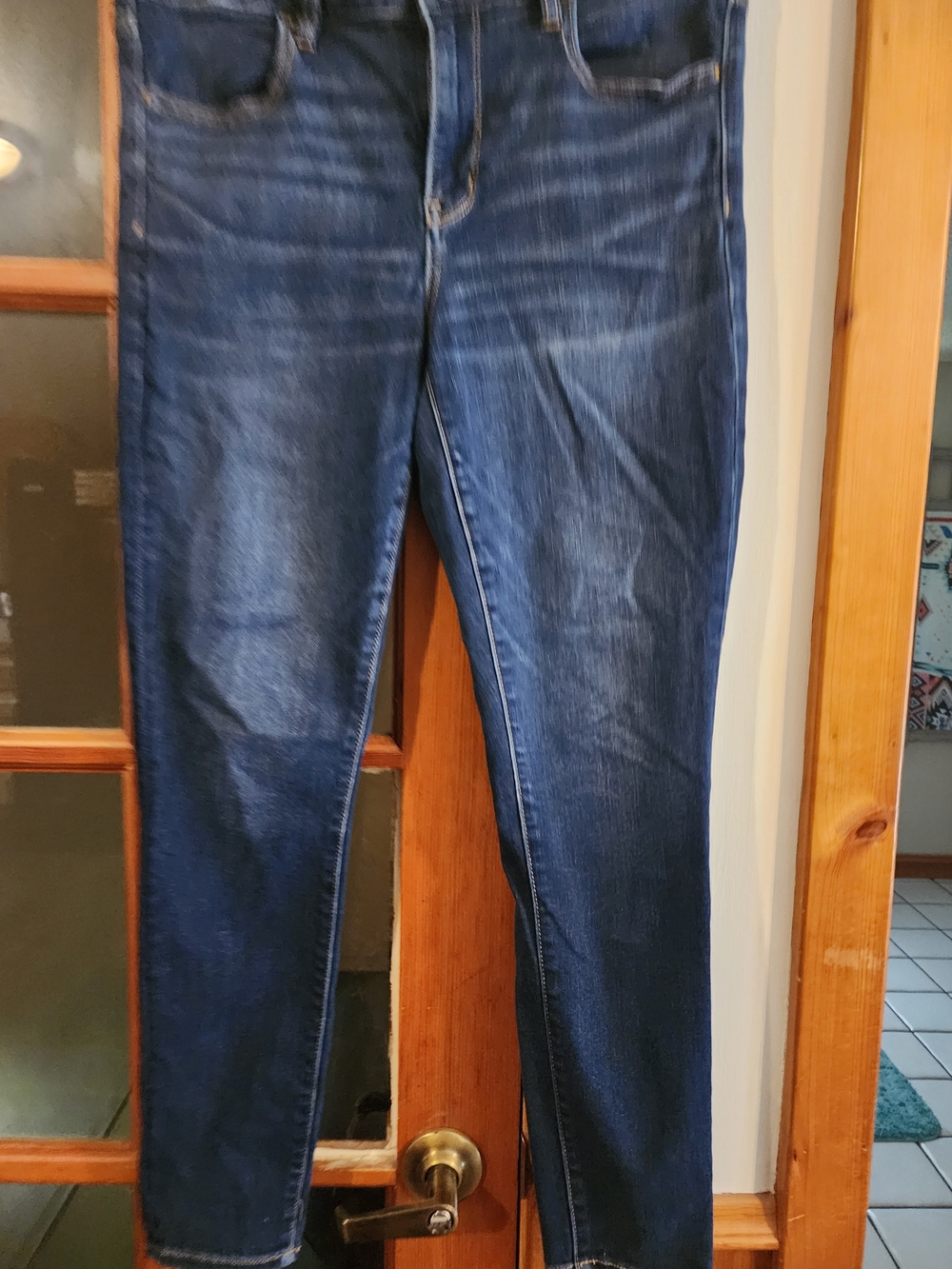 American Eagle Outfitters Women's Dark Blue Skinny Jeans